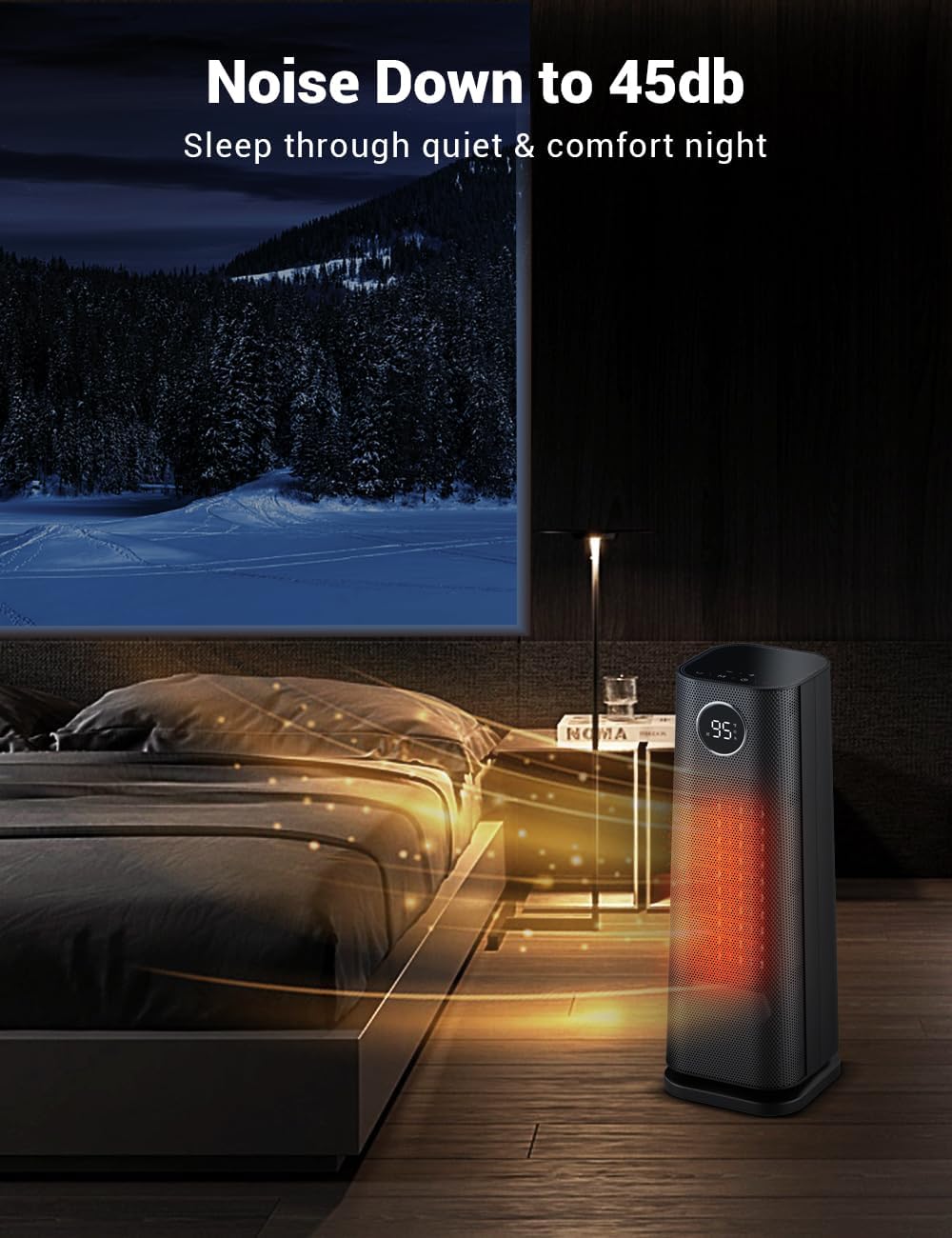 Space Heater for Indoor Use, 1500W Fast Electric Portable Ceramic Heaters with Thermostat, 4 Modes, 24H Timer, 70°Oscillating Room Heater with Remote for Office Bedroom Use, 2024 Upgraded