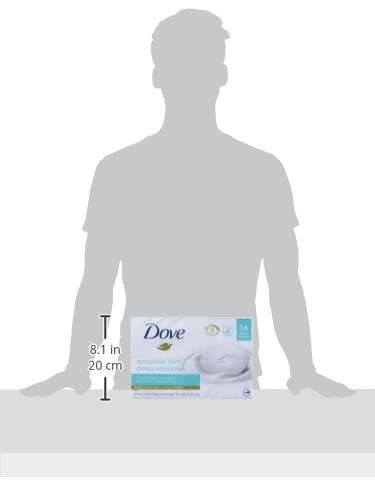 Dove Beauty Bar Soap Sensitive, 8 Bars for Sensitive Skin, Fragrance Free and Hypoallergenic 3.75 oz