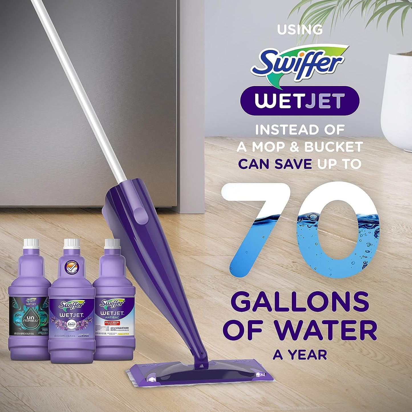 Swiffer WetJet Hardwood Floor Cleaner Spray Mop Pad Refill, Multi Surface, 24 Count