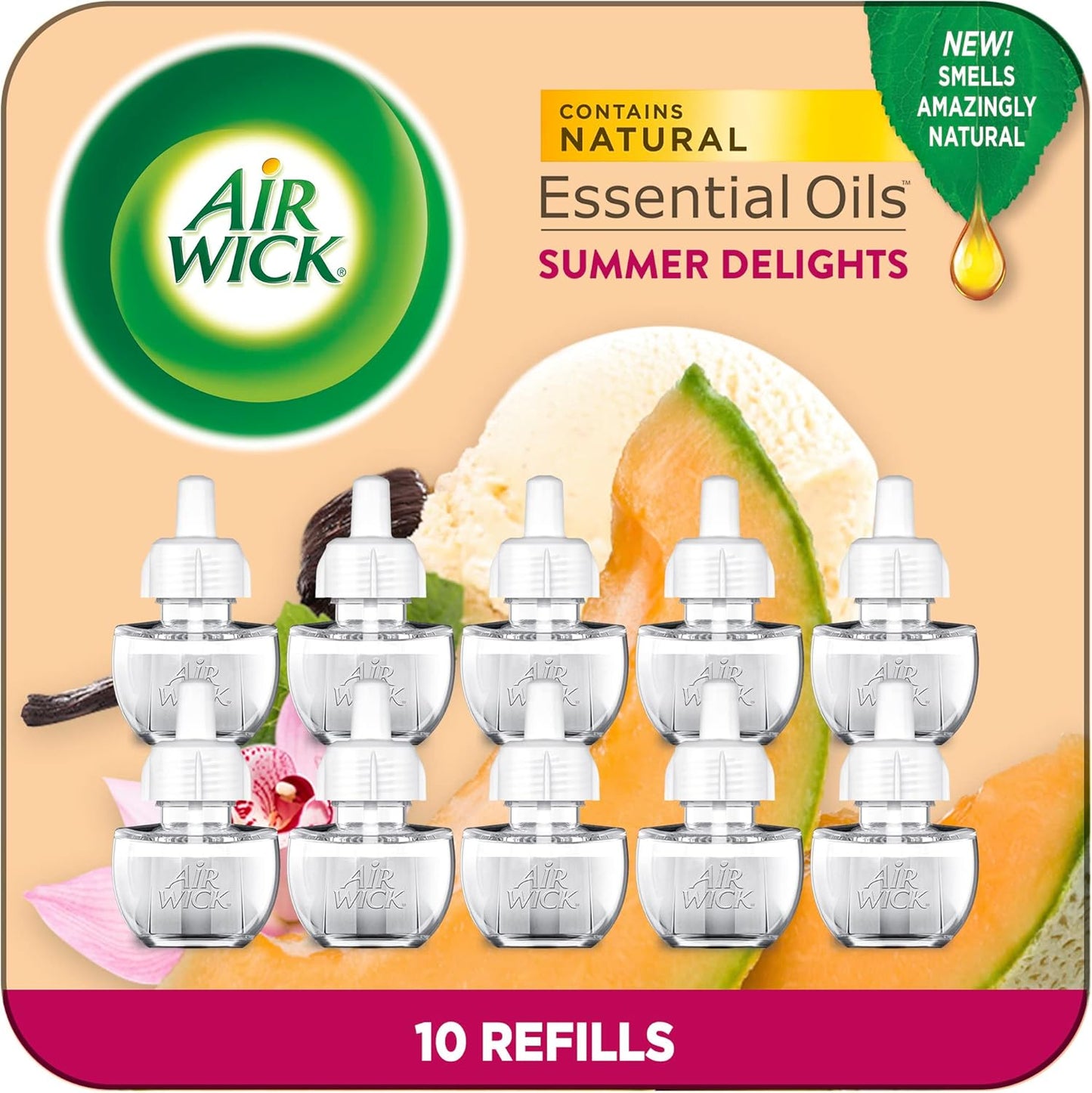 Air Wick Plug in Scented Oil Refill, 10ct, Lavender & Chamomile, Air Freshener, Essential Oils, Eco Friendly