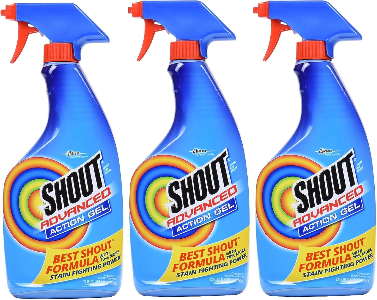 Shout Advanced Laundry Stain Remover Gel, Breaks Down 100+ Types of Tough Stains - 22oz Spray