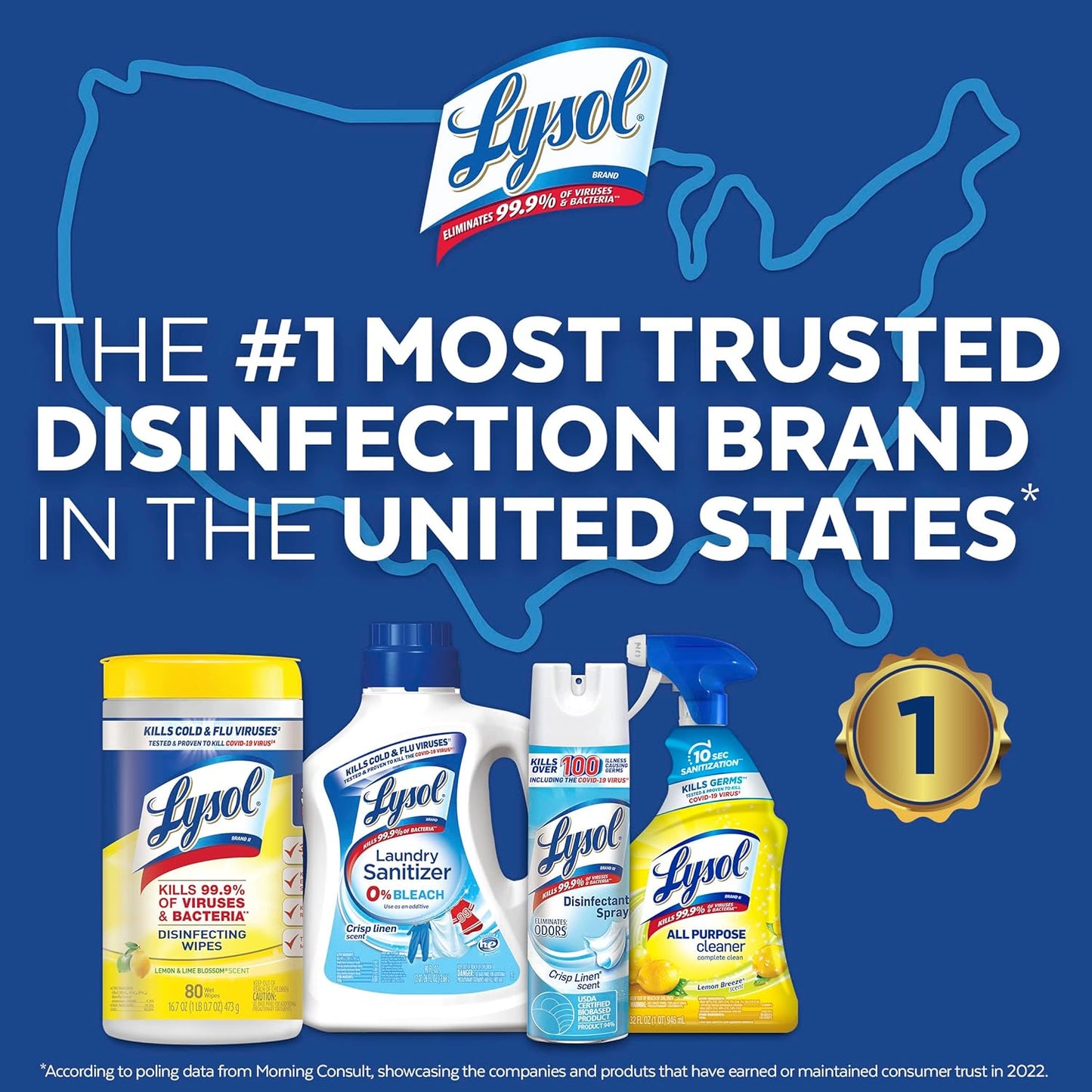 Lysol Disinfectant Spray, Sanitizing And Antibacterial Spray, For Disinfecting And Deodorizing, Early Morning Breeze, 19 Fl Oz (Pack Of 2), Packaging May Vary