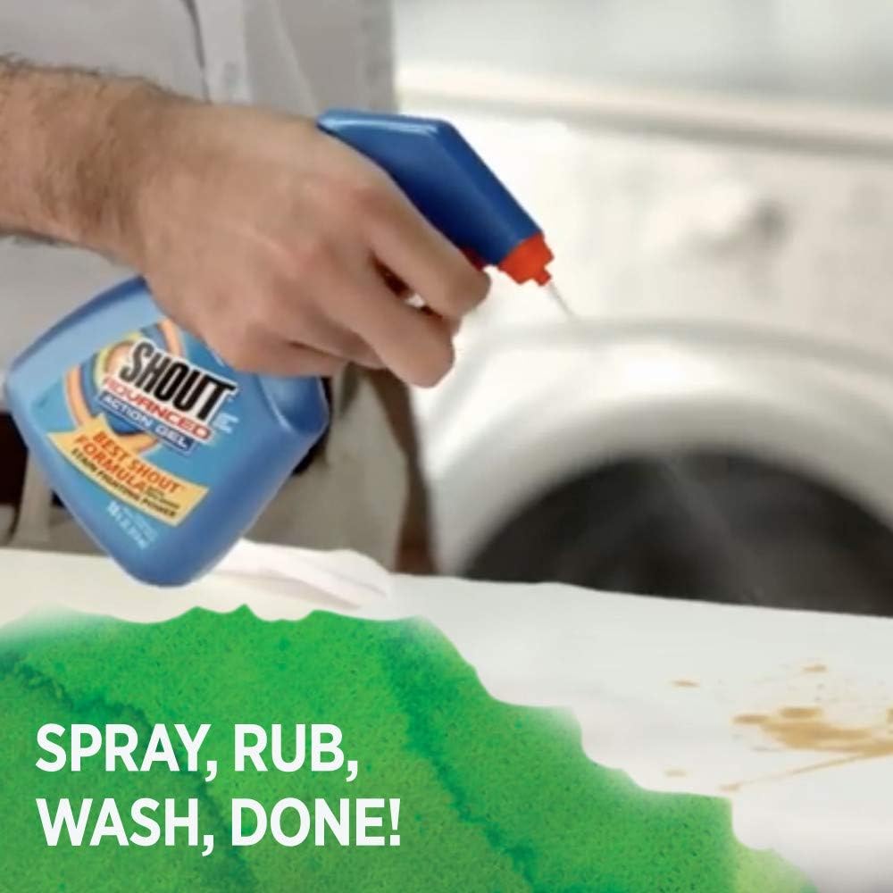 Shout Advanced Laundry Stain Remover Gel, Breaks Down 100+ Types of Tough Stains - 22oz Spray