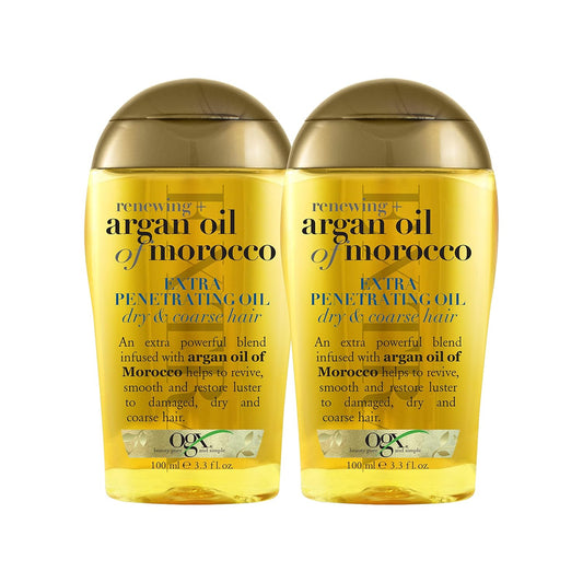 OGX Extra Strength Argan Oil Hair Treatment, 3.3 fl oz - Deep Moisturizing Serum for Dry, Damaged & Coarse Hair, Paraben & Sulfate-Free