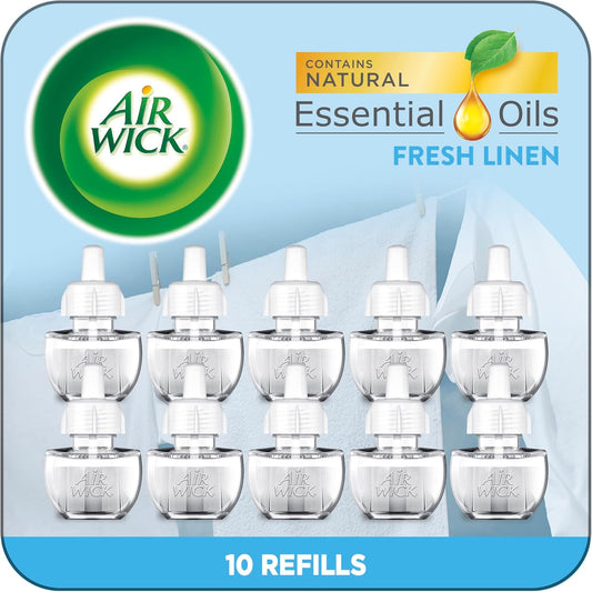 Air Wick Plug in Scented Oil Refill, 10ct, Lavender & Chamomile, Air Freshener, Essential Oils, Eco Friendly