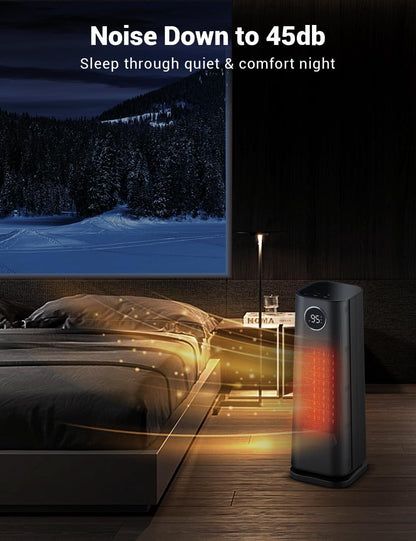 Space Heater for Indoor Use, 1500W Fast Electric Portable Ceramic Heaters with Thermostat, 4 Modes, 24H Timer, 70°Oscillating Room Heater with Remote for Office Bedroom Use, 2024 Upgraded