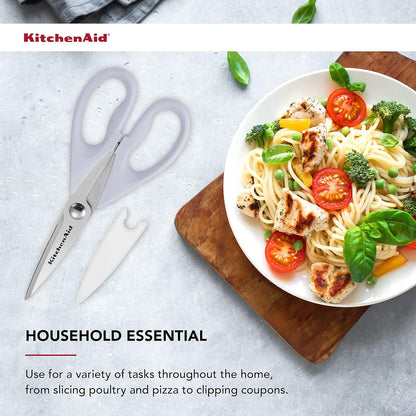 KitchenAid All Purpose Kitchen Shears with Protective Sheath for Everyday use, Dishwasher Safe Stainless Steel Scissors with Comfort Grip, 8.72-Inch, Black