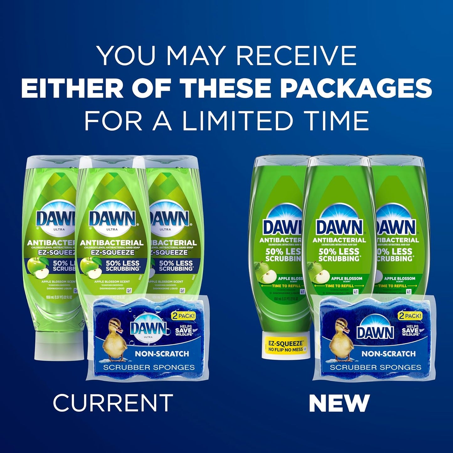 Dawn Ultra Anti-Bacterial EZ-Squeeze Hand Soap, Apple Blossom, 3x22 Fl Oz (Packaging may vary)