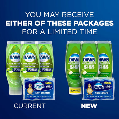Dawn Ultra Anti-Bacterial EZ-Squeeze Hand Soap, Apple Blossom, 3x22 Fl Oz (Packaging may vary)